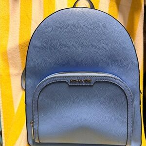 Michael Kors Light Blue Pebble Leather Backpack
